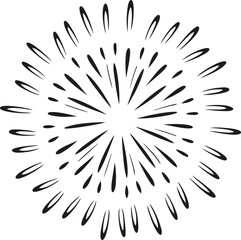 Obraz premium Circular Firework Silhouette Vector – Festive Radial Burst Design for Celebrations