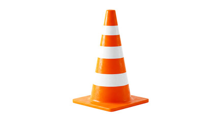 Orange traffic cone safety cone construction cone road cone warning cone hazard cone bright cone isolated