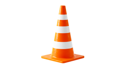 Orange traffic cone safety cone construction cone road cone warning cone hazard cone bright cone isolated