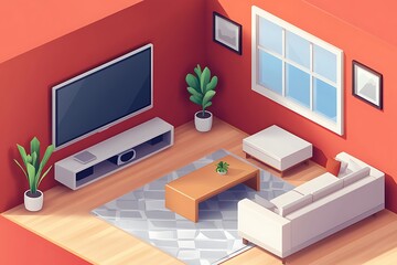 Cozy Living Room Isometric
