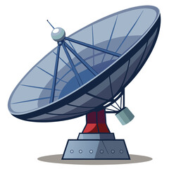large-satellite-dish- vector image-on-a-white-background