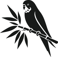 Budgerigar bird silhouette vector
