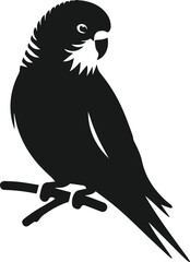 Budgerigar bird silhouette vector