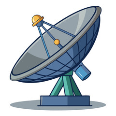 large-satellite-dish- vector image-on-a-white-background