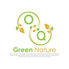 initial monogram logo for Green nature With circle shape creative design.

