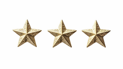 Obraz premium Three Gold Stars On White Background