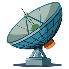 large-satellite-dish- vector image-on-a-white-background