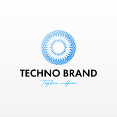 Abstract technology logo design template