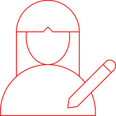 View Female Profile single vector illustration icon