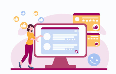 Online feedback and rating concept. Vector illustration