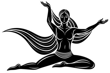 Minimalist line art yoga illustration featuring graceful poses and meditative figures. Perfect for wellness branding, yoga studio logos, meditation guides, health and fitness content, spiritual artwor