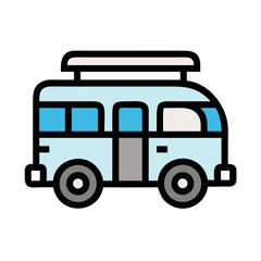 Camper Van Representing Road Trip Travel Icon Design