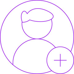 Obraz premium Add Male Profile single vector illustration icon