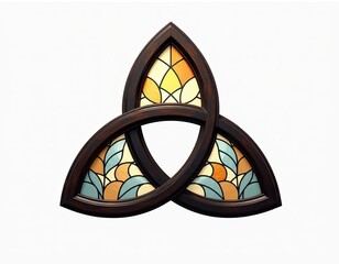 Celtic Knot Triskele Stained Glass Window Design - Abstract Art