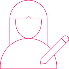 View Female Profile single vector illustration icon