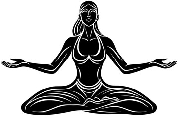 Minimalist line art yoga illustration featuring graceful poses and meditative figures. Perfect for wellness branding, yoga studio logos, meditation guides, health and fitness content, spiritual artwor