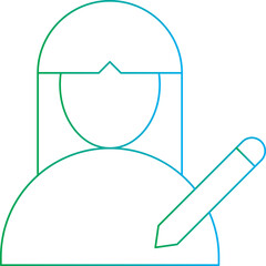 View Female Profile single vector illustration icon