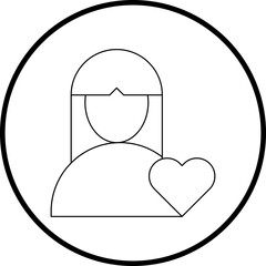 Favorite Female Profile single vector illustration icon