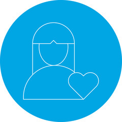 Favorite Female Profile single vector illustration icon
