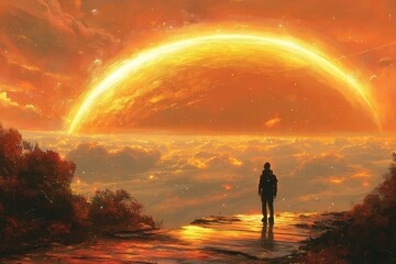 Awe-Inspiring Alien Sunset Landscape