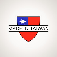 Made in Taiwan - coat of arms with Taiwanese flag