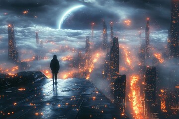 Lost in a Futuristic Cityscape