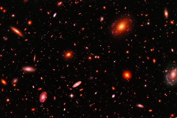 Deep space filled with galaxies
