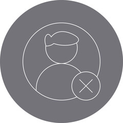 Obraz premium Delete Male Profile single vector illustration icon