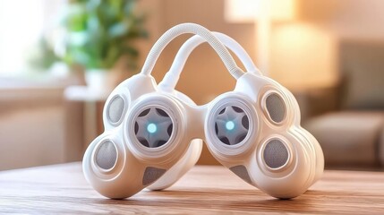 Air pollution mask comparison render indoor setting digital art clean environment close-up view health awareness