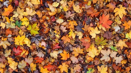 Autumn Maple Leaves Ground Cover Seamless Texture