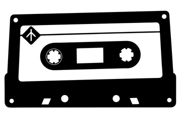 cassette tape silhouette vector