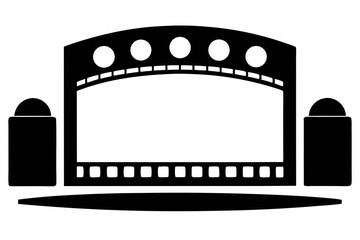 Obraz premium cinema screen silhouette vector