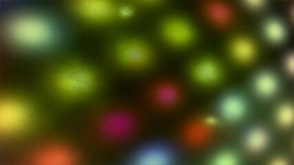 Motion graphic: Bokeh neon light spots floating in dark space with glowing blur - Powered by Adobe