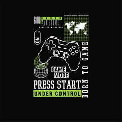 Game Mode on game pad urban gaming street look vector graphic design © Saranya