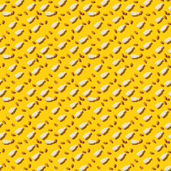 Almond Milk Bottles Seamless Pattern