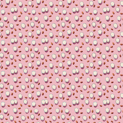 Almond Milk Seamless Pattern On Pink