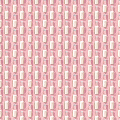 Seamless Pattern Of Almond Milk Bottles
