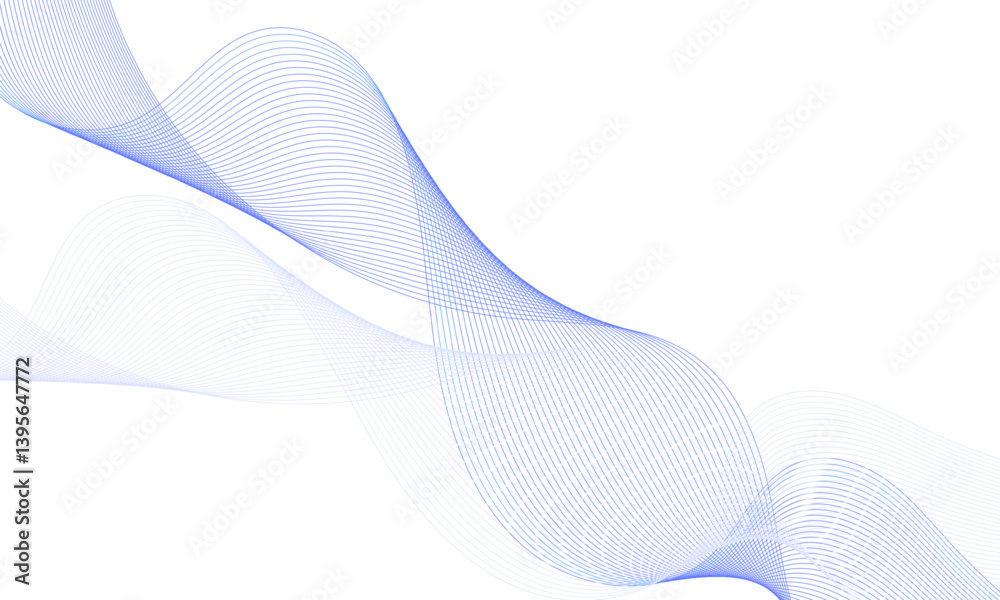 Aufkleber abstract futuristic technology background with isolated blue and grey wavy lines. modern wave stripe