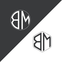 initial monogram logo With Circle and Polygon shape creative logo design.
