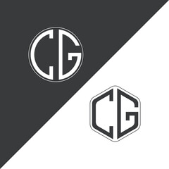 initial monogram logo With Circle and Polygon shape creative logo design.
