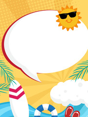 A poster image about summer at the beach to use as a background for advertising a product or service