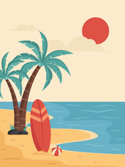 A poster image about summer at the beach to use as a background for advertising a product or service