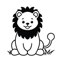 A chubby baby lion vector art illustration
