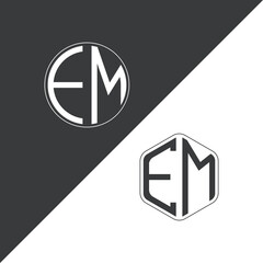 initial monogram logo With Circle and Polygon shape creative logo design.

