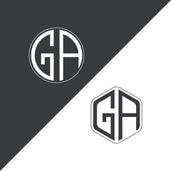 initial monogram logo With Circle and Polygon shape creative logo design.
