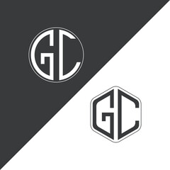 initial monogram logo With Circle and Polygon shape creative logo design.
