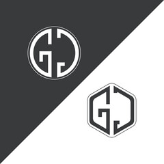 initial monogram logo With Circle and Polygon shape creative logo design.

