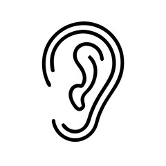 Ear icon outline Silhouette Style Vector