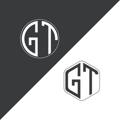 initial monogram logo With Circle and Polygon shape creative logo design.
