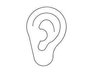 Ear icon outline Silhouette Style Vector